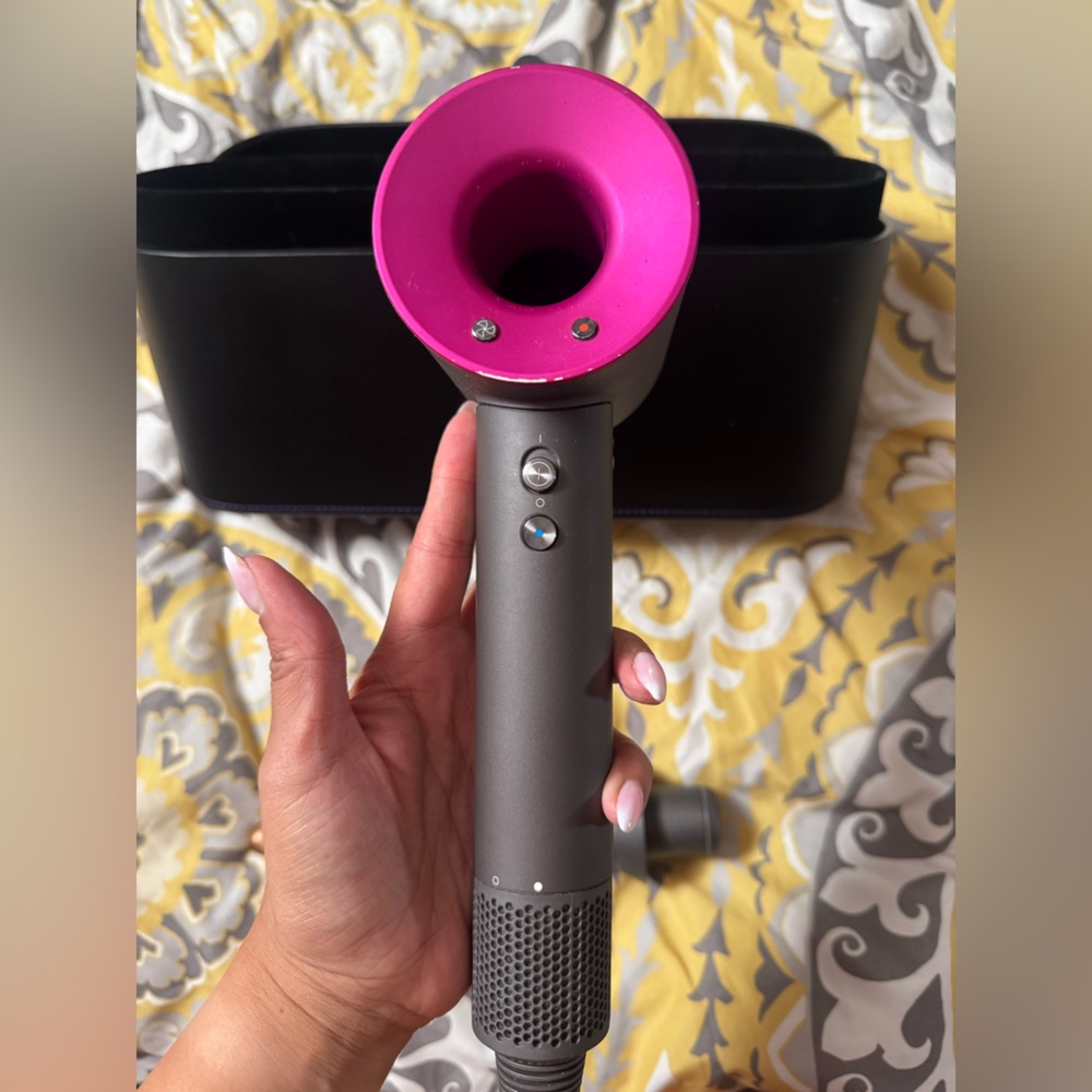 Pink Dyson Blow Dryer with Case + Unbranded Curling Wand (Authentic & Working)